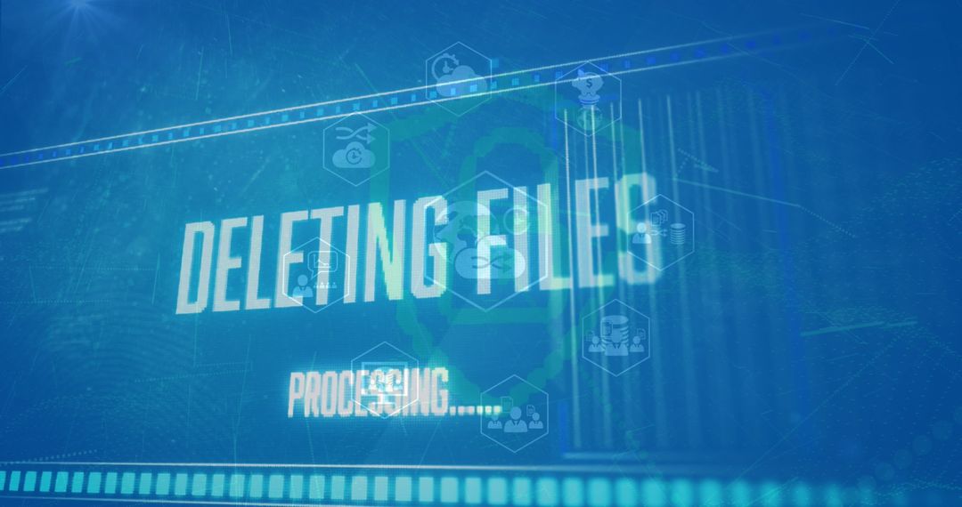 Cyber Security File Deletion and Data Processing Interface - Free Images, Stock Photos and Pictures on Pikwizard.com
