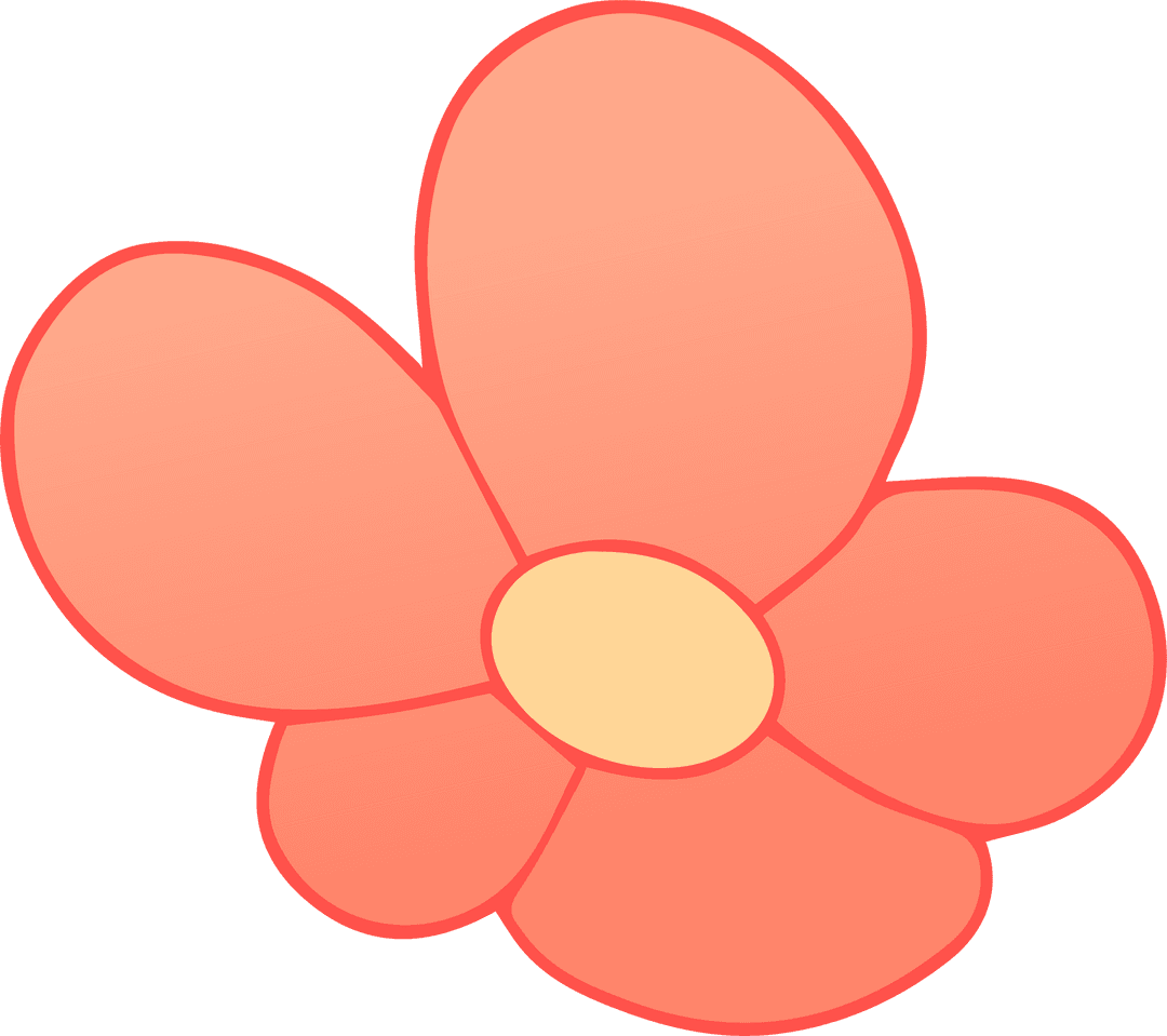 Colorful Cartoon Flower with Transparent Background