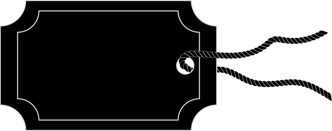 Elegant Black Label on Transparent Background for Custom Designs