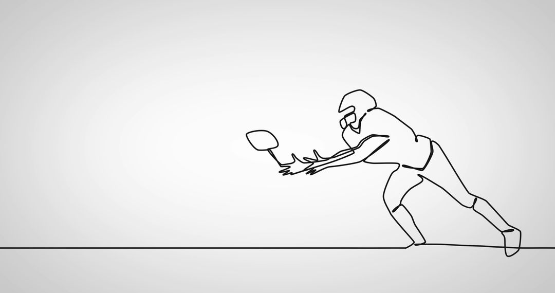 Single Line Drawing of American Football Player