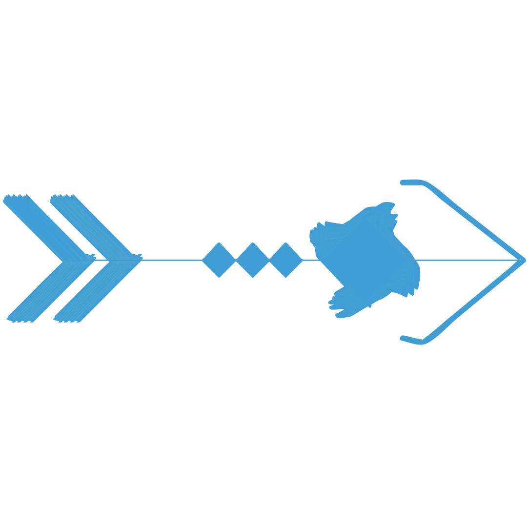 Blue Transparent Arrow Design for Directions