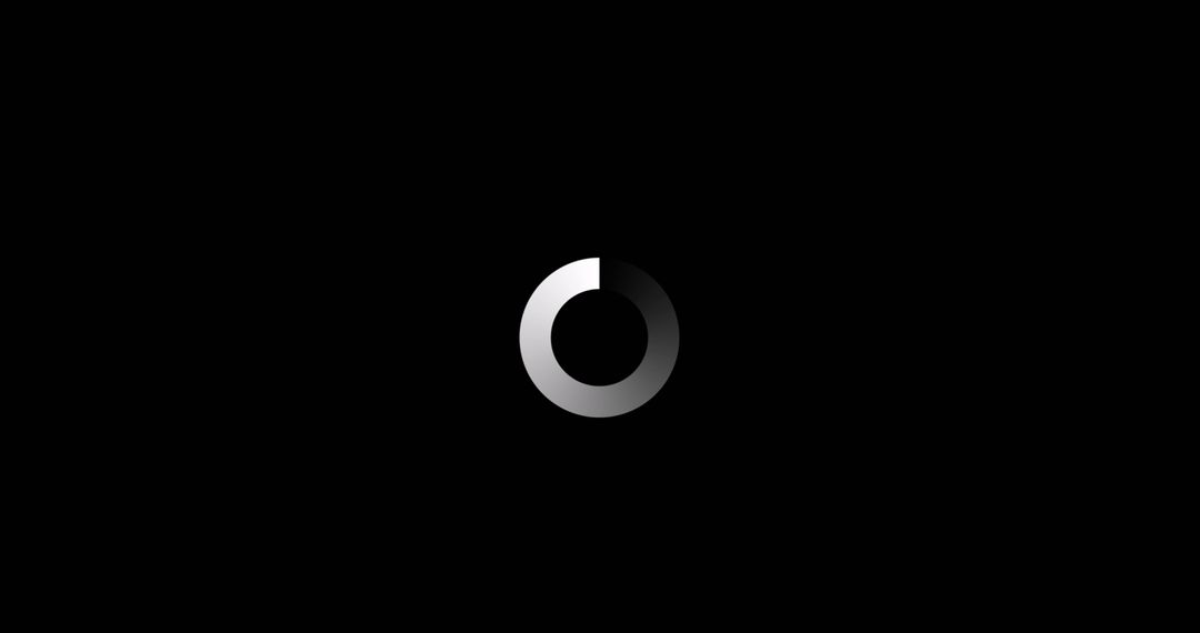 Data Loading Ring on Black Background, Technology Symbol