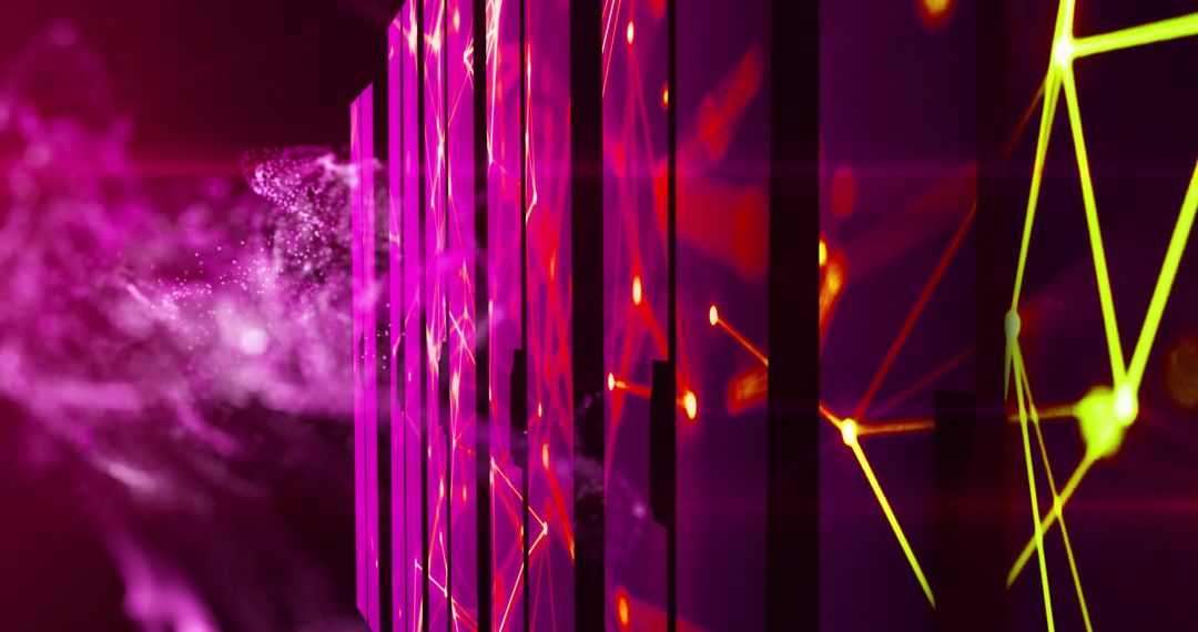 Abstract Purple and Yellow Digital Interface Background