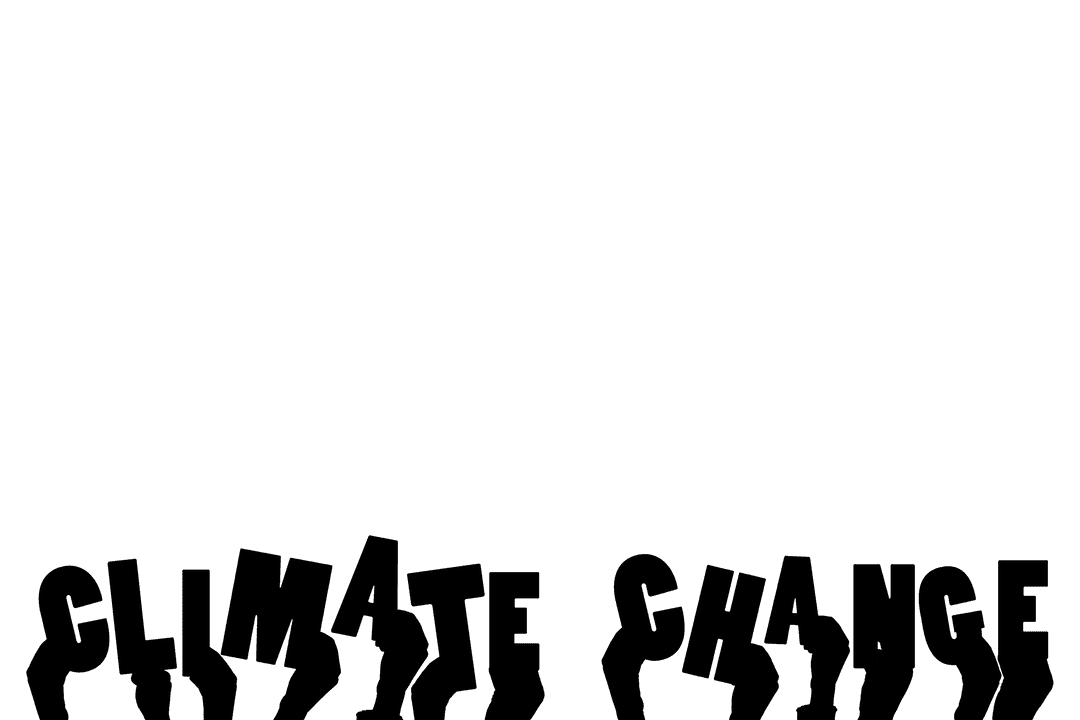 Transparent Vector Illustration of Hands with Climate Change Text