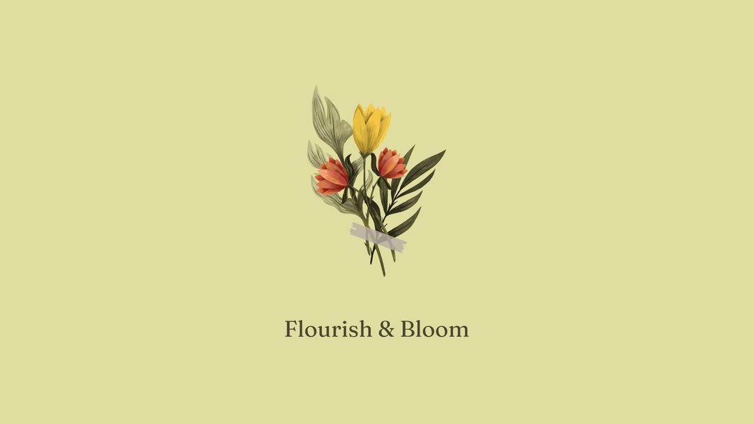 Elegant Floral Bouquet with Text Flourish & Bloom - Download Free Stock Templates Pikwizard.com