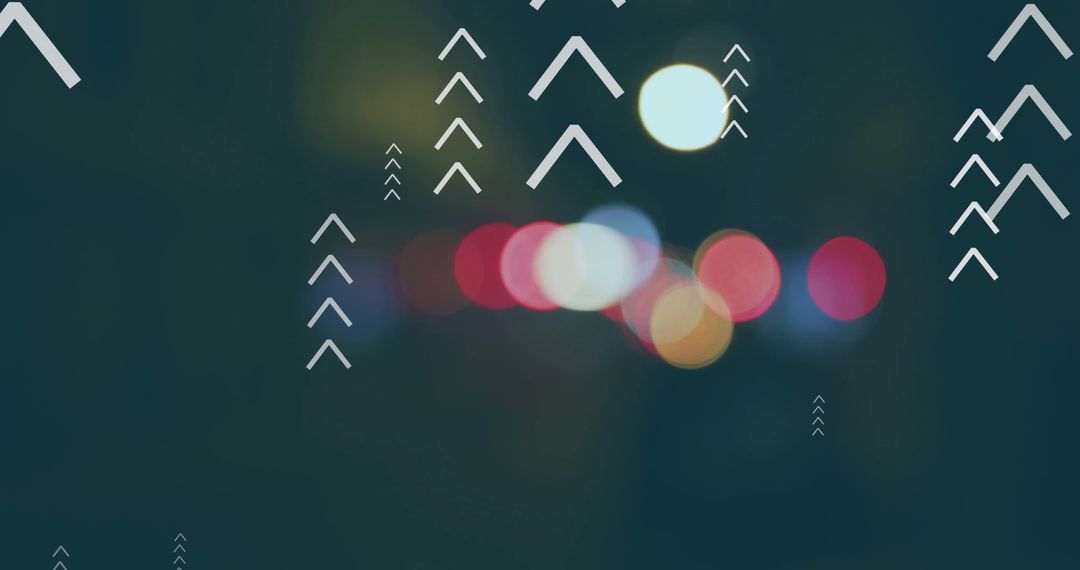 City Lights Bokeh with Abstract Upward Arrows