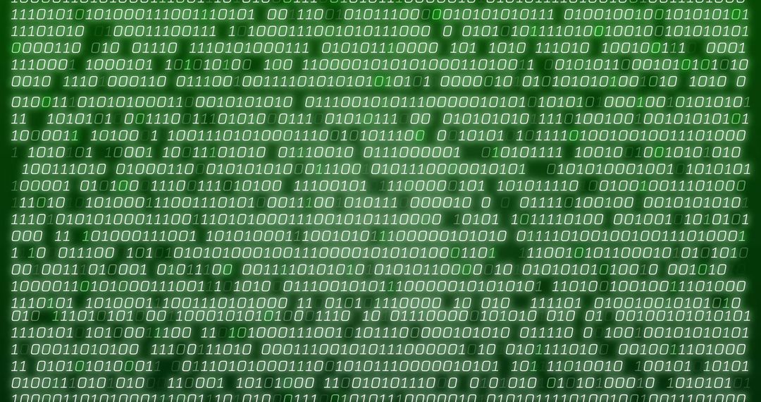 Binary Code Display on Digital Screen