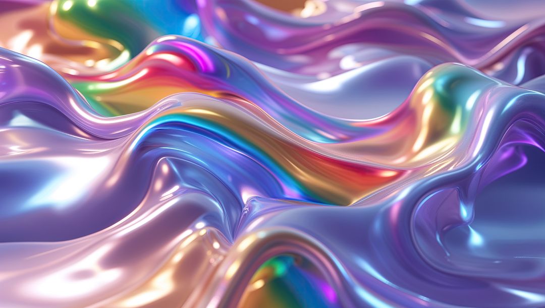 Iridescent Flowing Surface with Pastel Waves