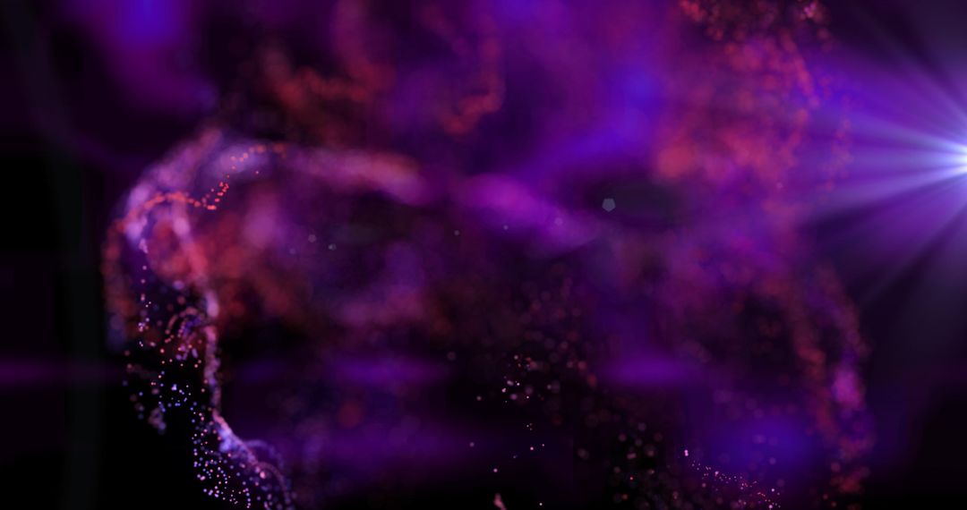Abstract Particle Swirl with Luminous Purple Aura