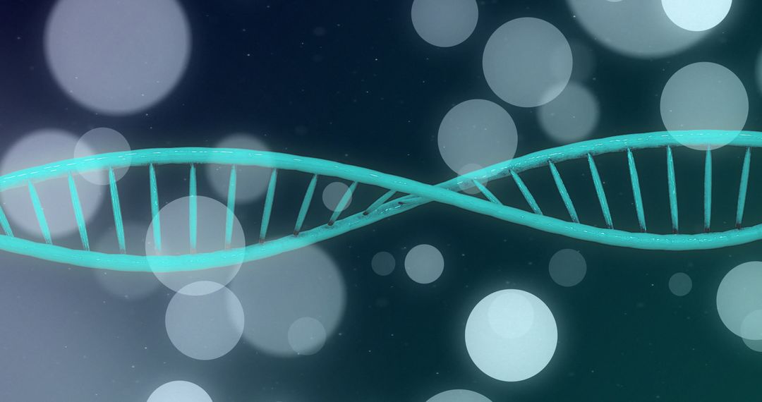 Glowing DNA Strand with Abstract Bokeh Design