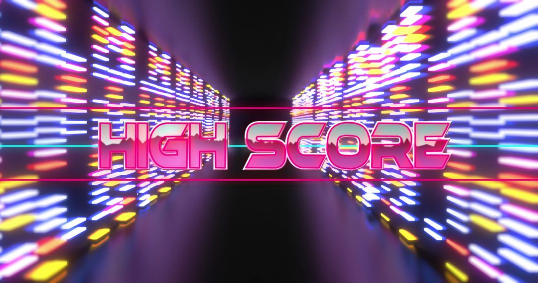 Neon High Score Retro Arcade Aesthetic