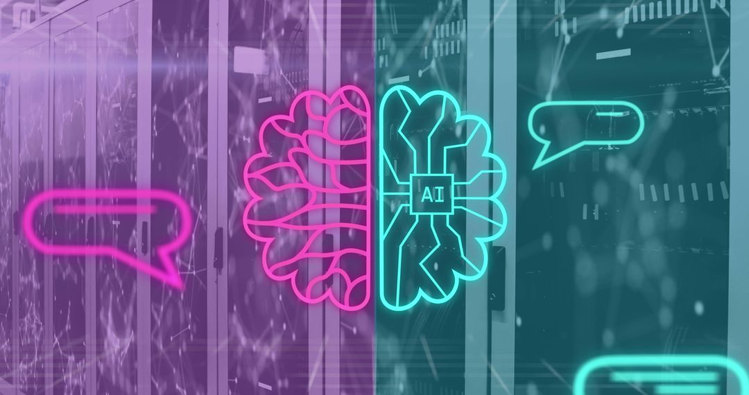 AI Technology Data Processing Over Computer Servers