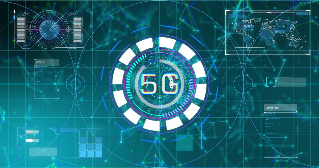 5G Network Technology Concept with Digital Data Visualization
