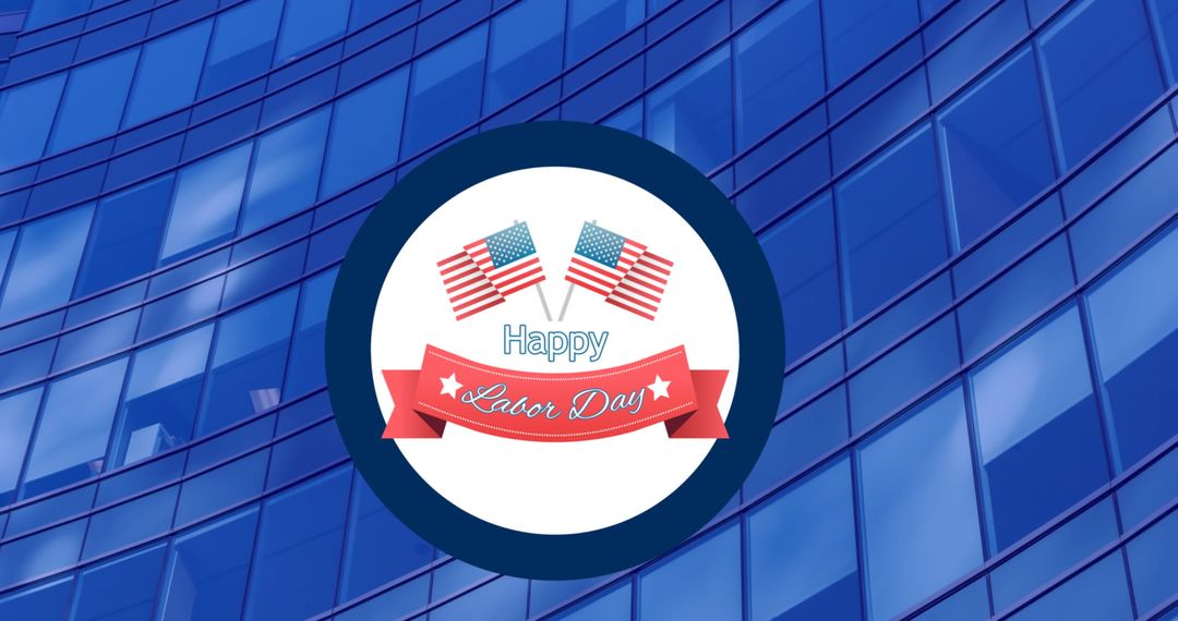 Labor Day Celebration Digital Graphic with Skyscraper Background