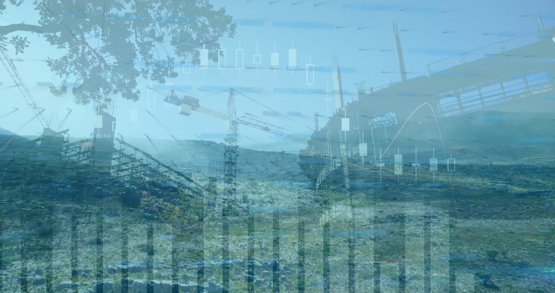 Digital Financial Interface Interweaves with Urban Landscape