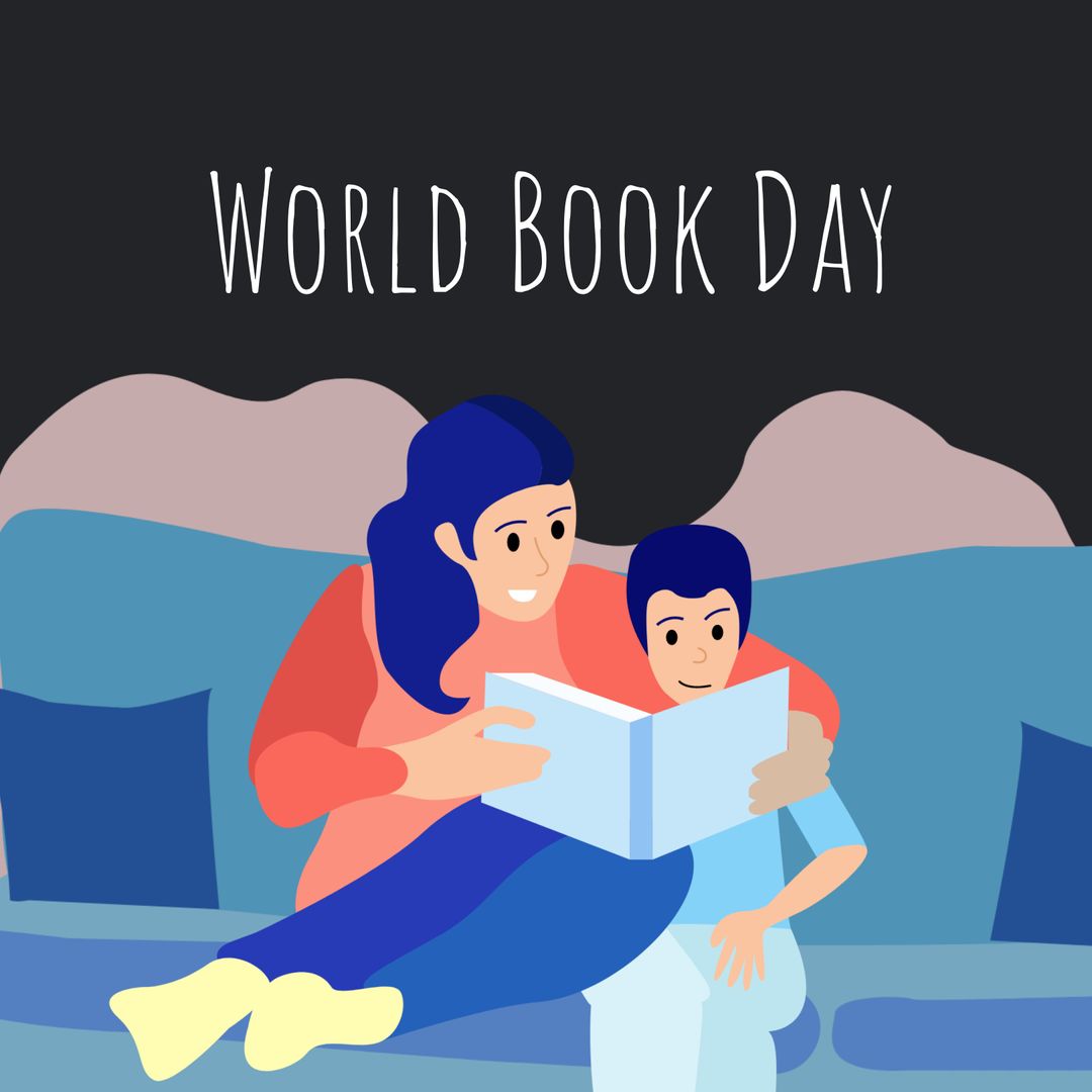 Mother and Child Celebrating World Book Day Together