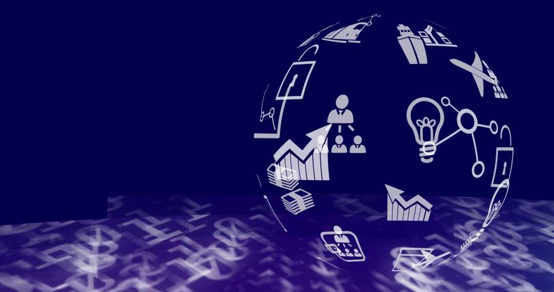 Digital Icons Social Globe with Binary Coding Background