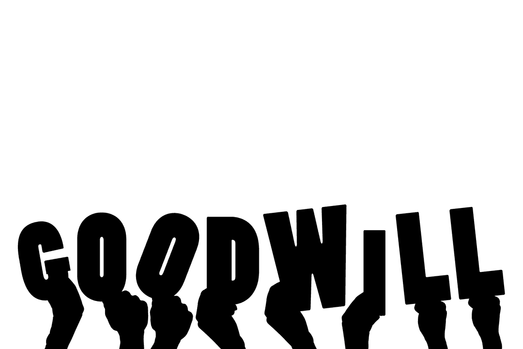 Transparent Digital Illustration Hands with Goodwill Text