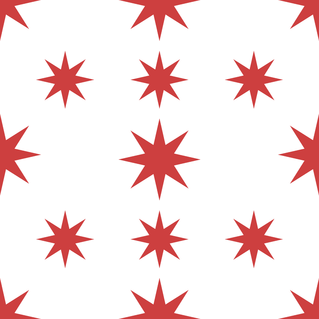Red Stars Pattern on Transparent Background Illustration