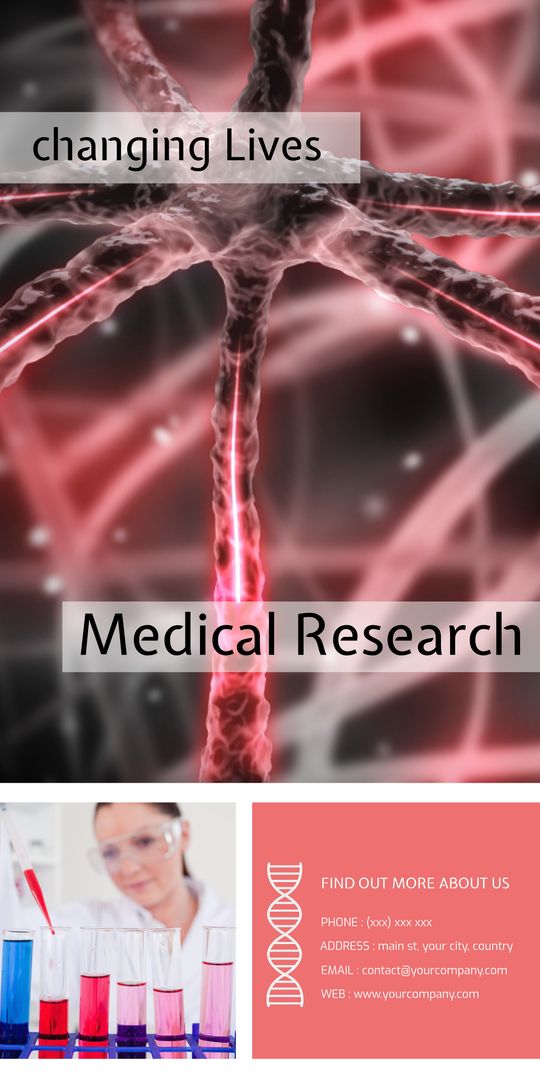 Innovative Medical Research with Neuron Illustration and Lab Scene
