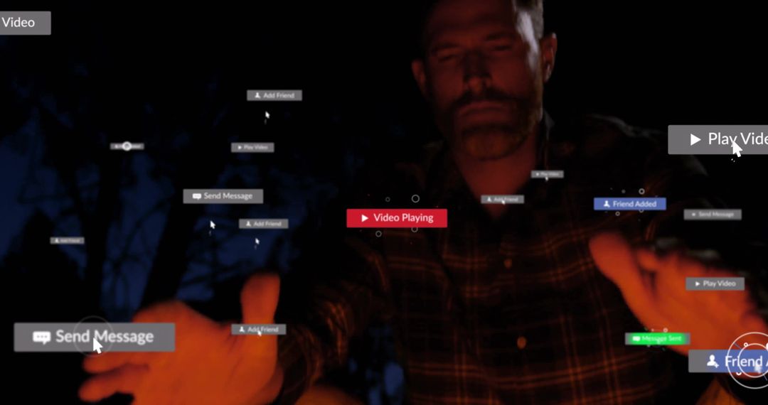 Social Media Notifications Overwhelming Smartphone User at Night