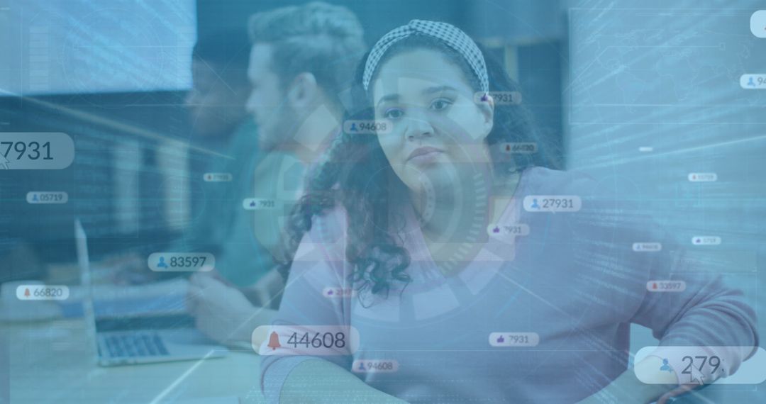 Diverse Team Innovating with Big Data in Modern Office Setting