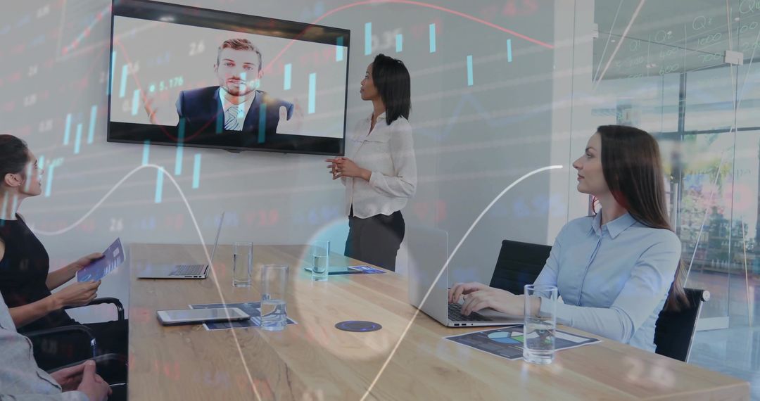 Digital Era Business Meeting with Remote Speaker Technology