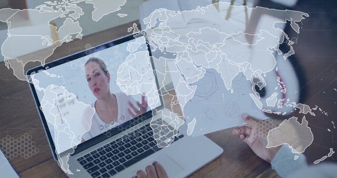 Remote Team Collaboration with Global Connectivity Concept