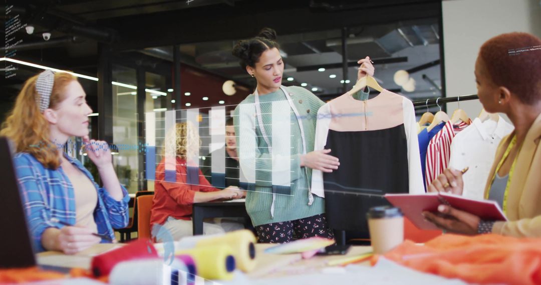 Diverse Team Collaborating in Fashion Design Meeting