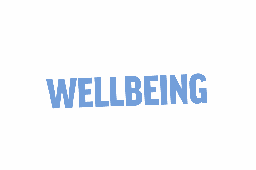Transparent Wellbeing Text Illustration in Cool Blue