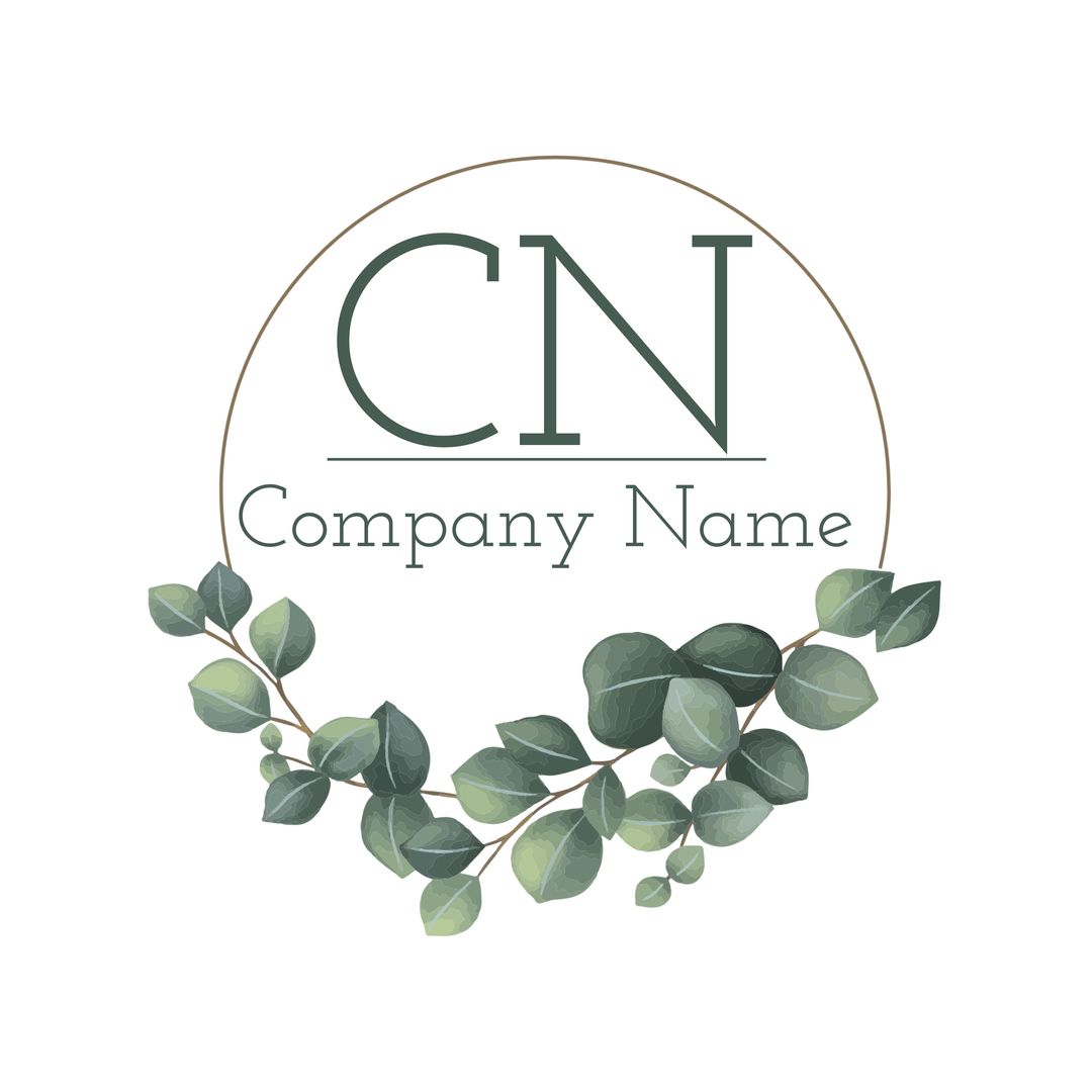 Elegant Company Name Logo with Green Leaves and Circular Design - Download Free Stock Templates Pikwizard.com