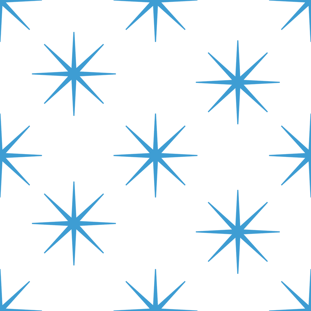 Seamless Blue Star Pattern on Transparent Background