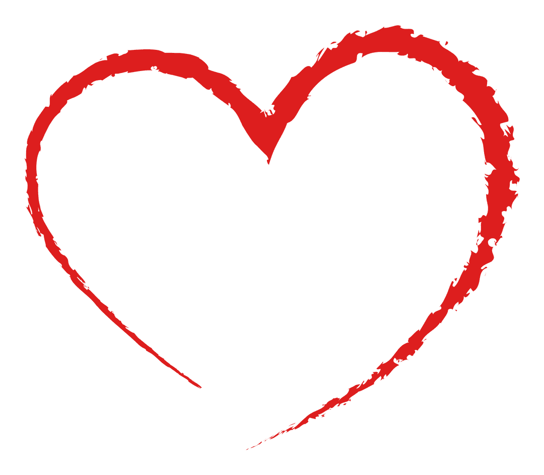Romantic Red Heart Symbol on Transparent Background