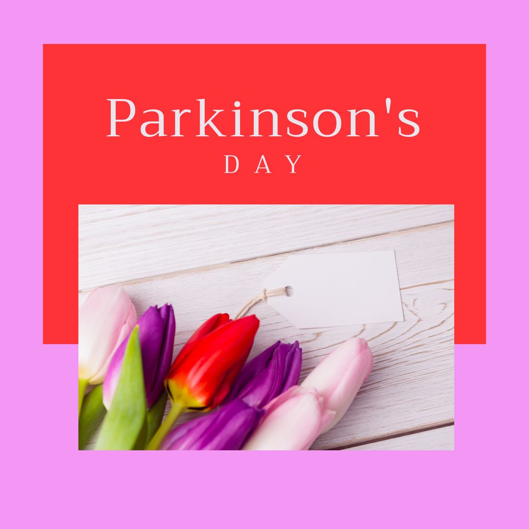 Tulips and Note Card for Parkinson's Awareness