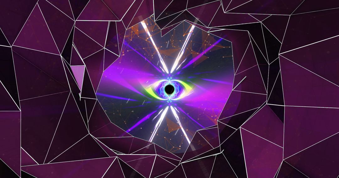 Futuristic Neon Tunnel with Abstract Shapes and Lights