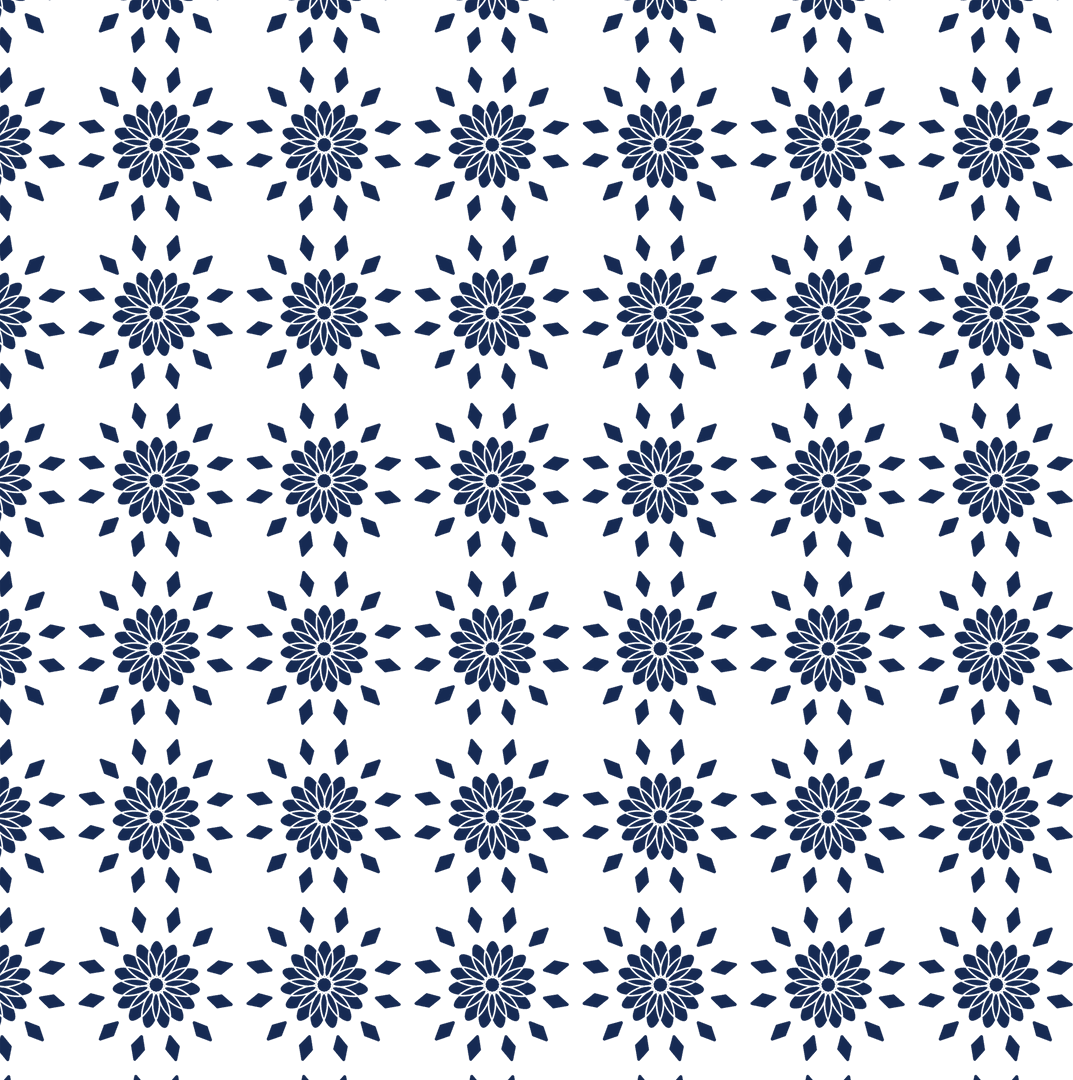 Elegant Blue Floral Vector Seamless Pattern on Transparent Background
