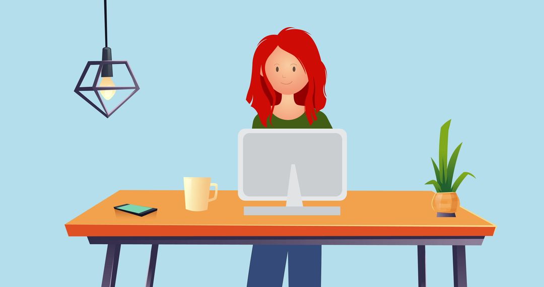 Creative Woman in Hip Workspace Utilizing Technology