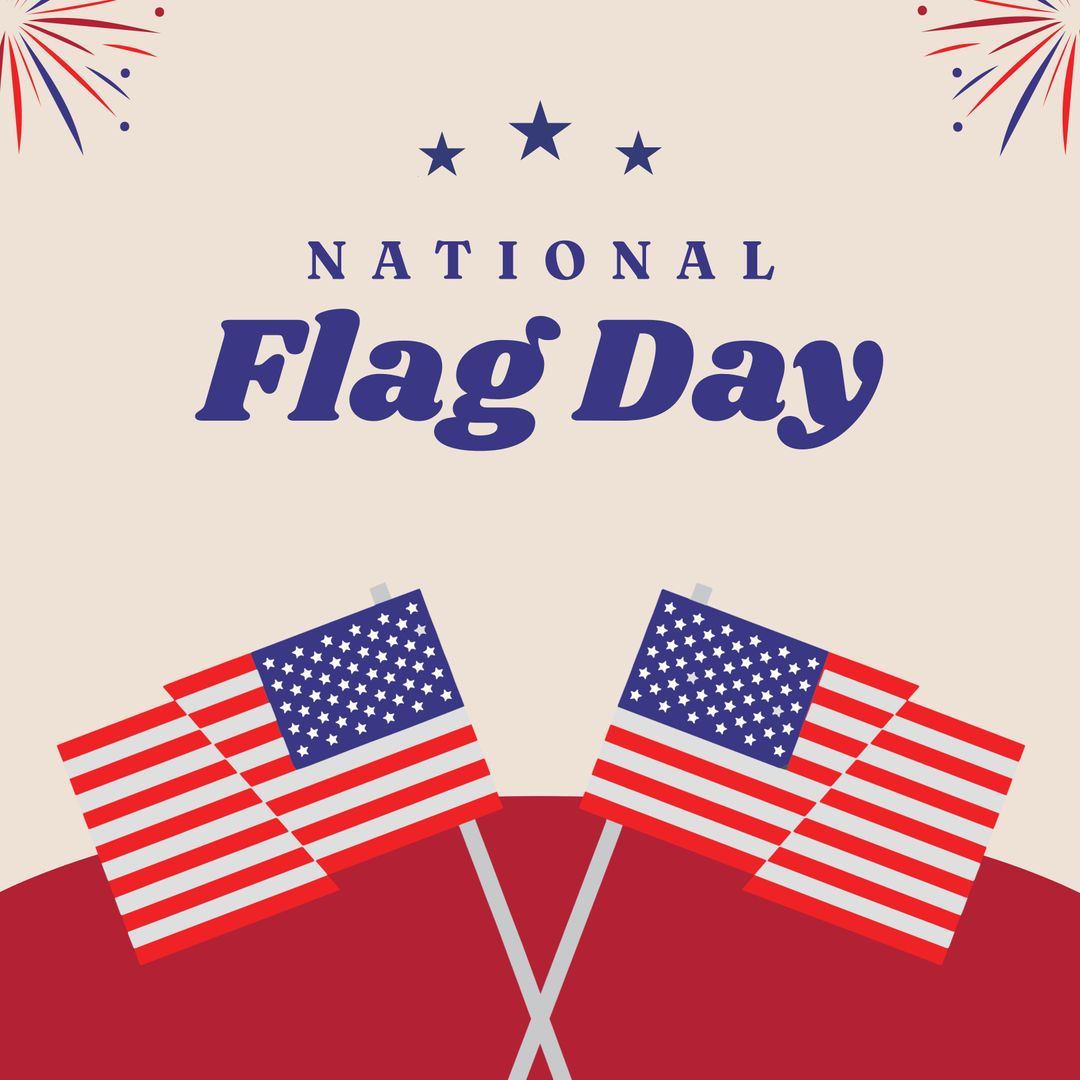 National Flag Day Celebration with American Flags and Festive Design