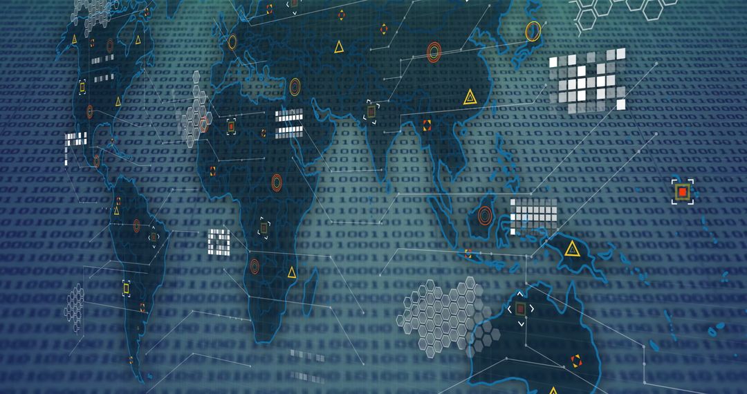 global network connections with binary code overlay - Free Images, Stock Photos and Pictures on Pikwizard.com