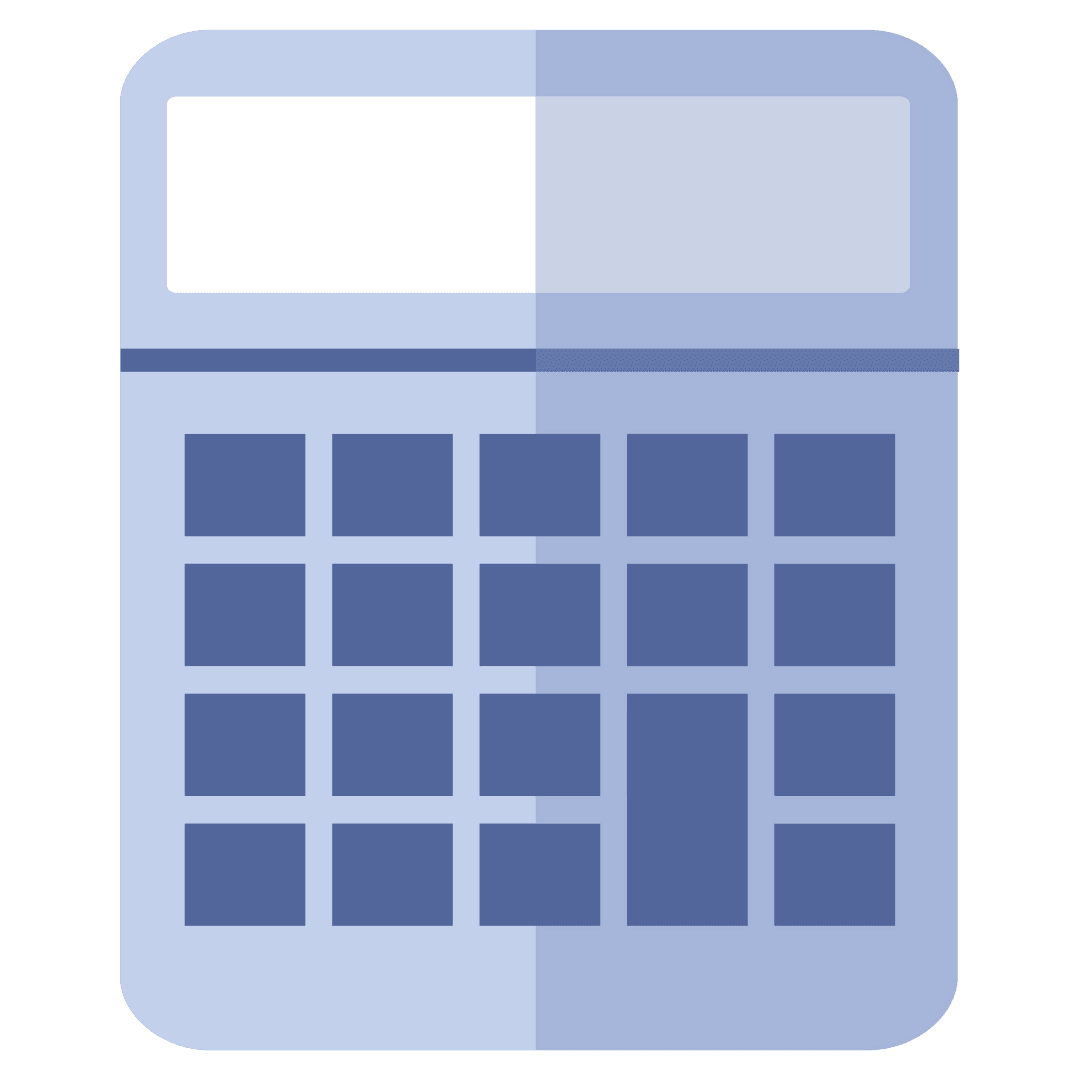 Blue Transparent Calculator Icon for Mathematics Technology