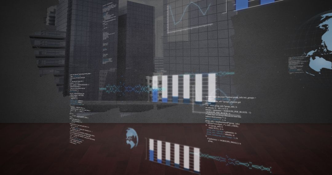 Holographic Data Visualization in Futuristic Urban Environment