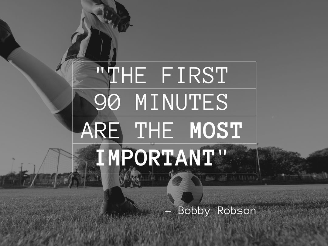 Inspirational Quote on Football with African American Player and Quote by Bobby Robson - Download Free Stock Templates Pikwizard.com