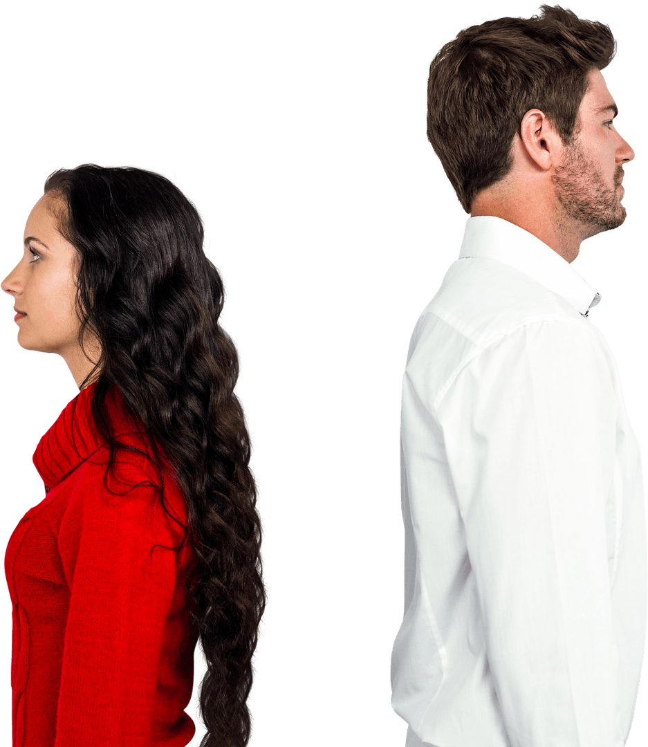 Transparent Couple Conflicted by Disagreement Emotions