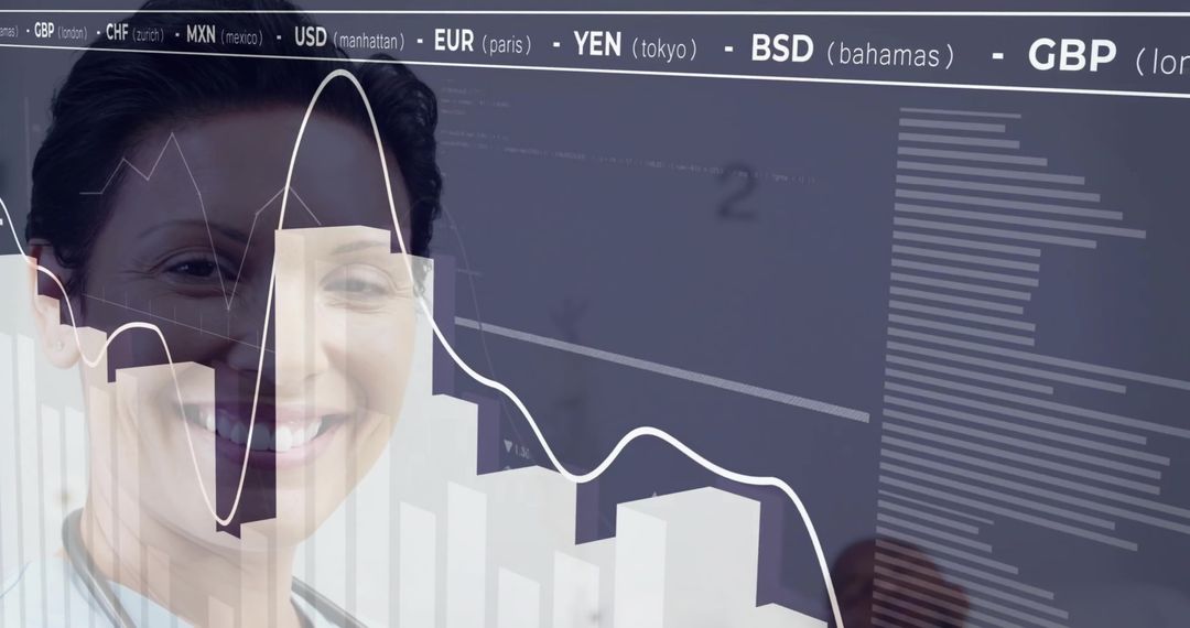 Nurse Analyzing Currency Charts in Digital Healthcare Lab
