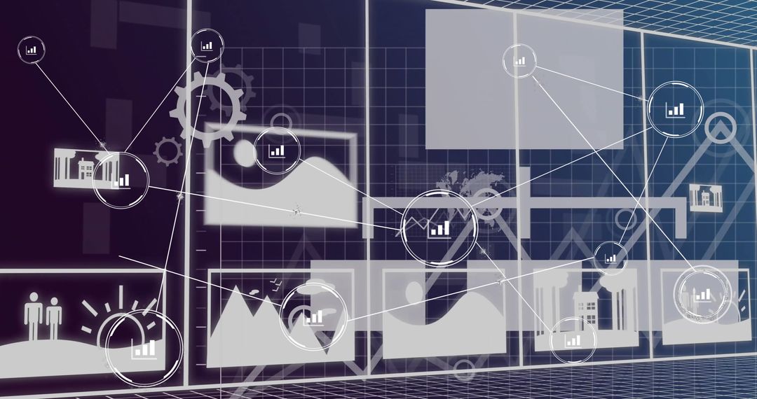 Financial Expert Analyzing Data on Multiple Virtual Screens