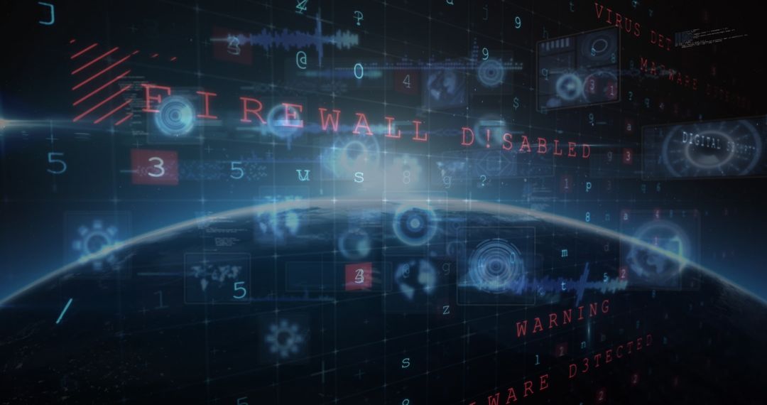 Cyber Attack Warning with Futuristic Data Interface