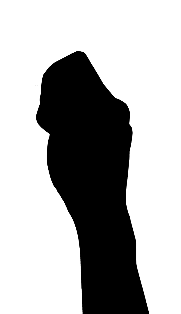 Transparent Silhouette Fist Illustration Symbolizing Power and Determination