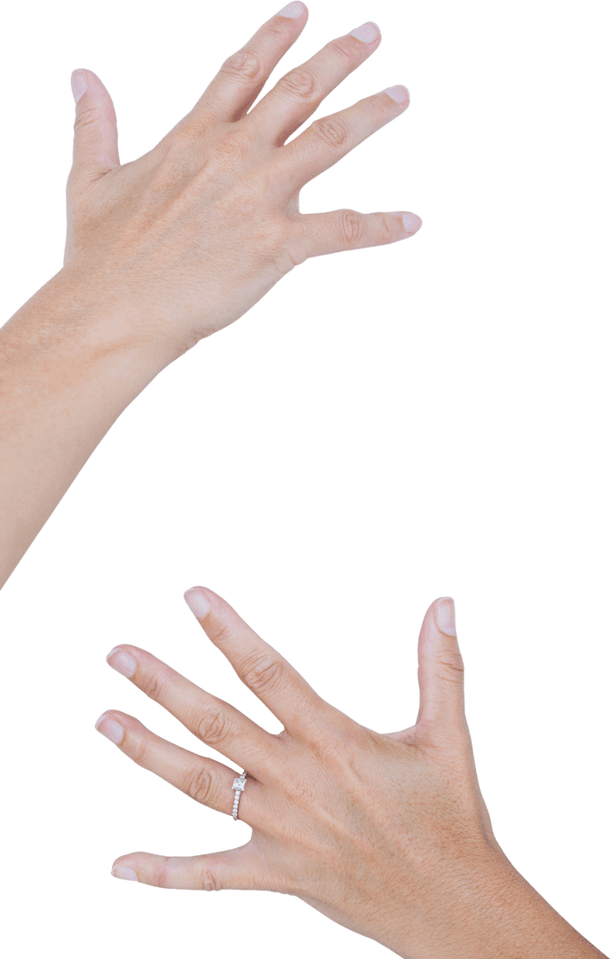 Transparent Hands with Ring Gesture on Isolated Background