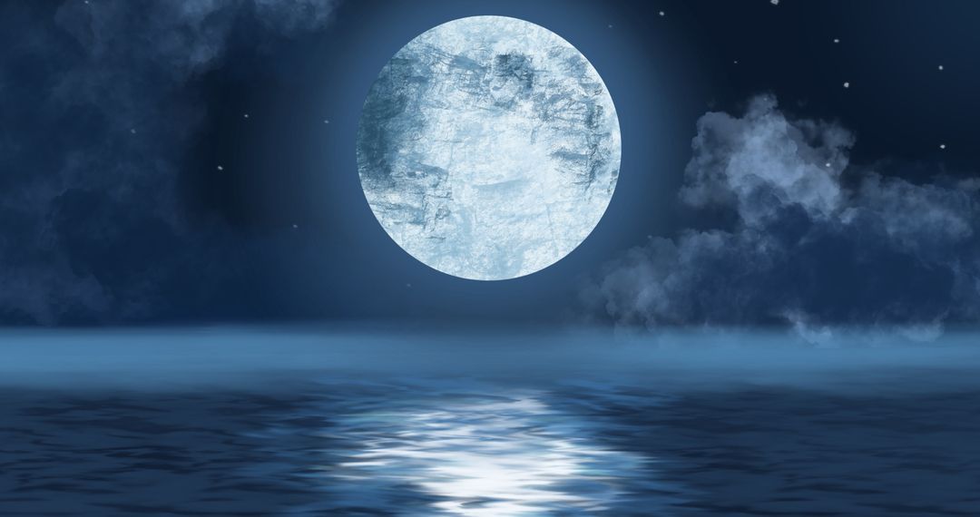 Mystic Moonlight Reflection on Ocean