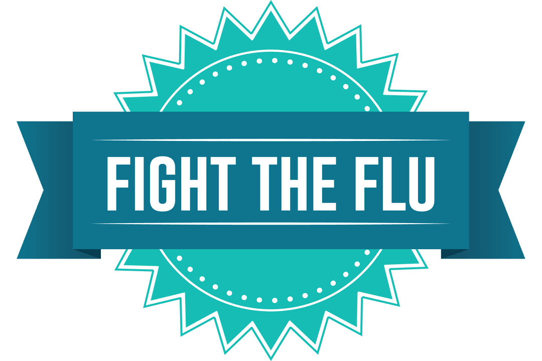 Transparent Fight the Flu Text Banner with Healthcare Theme